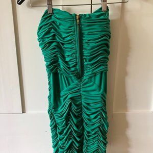 Strapless green dress